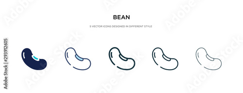 bean icon in different style vector illustration. two colored and black bean vector icons designed in filled, outline, line and stroke style can be used for web, mobile, ui