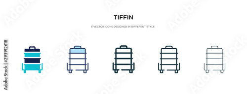 tiffin icon in different style vector illustration. two colored and black tiffin vector icons designed in filled, outline, line and stroke style can be used for web, mobile, ui