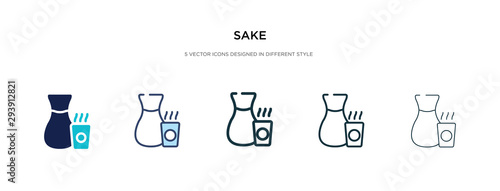 sake icon in different style vector illustration. two colored and black sake vector icons designed in filled, outline, line and stroke style can be used for web, mobile, ui