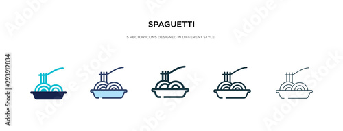 spaguetti icon in different style vector illustration. two colored and black spaguetti vector icons designed in filled, outline, line and stroke style can be used for web, mobile, ui photo