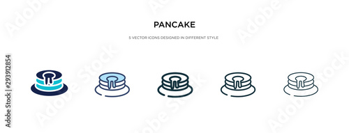 pancake icon in different style vector illustration. two colored and black pancake vector icons designed in filled, outline, line and stroke style can be used for web, mobile, ui