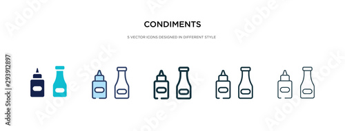 condiments icon in different style vector illustration. two colored and black condiments vector icons designed in filled, outline, line and stroke style can be used for web, mobile, ui