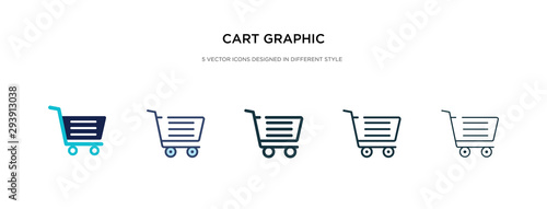 cart graphic icon in different style vector illustration. two colored and black cart graphic vector icons designed in filled, outline, line and stroke style can be used for web, mobile, ui