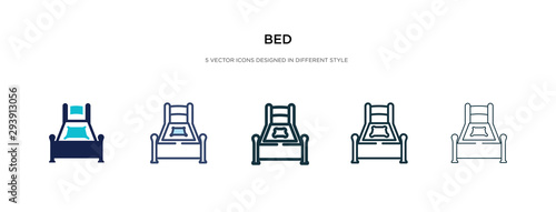 bed icon in different style vector illustration. two colored and black bed vector icons designed in filled, outline, line and stroke style can be used for web, mobile, ui