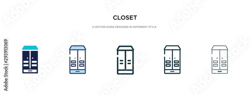 closet icon in different style vector illustration. two colored and black closet vector icons designed in filled, outline, line and stroke style can be used for web, mobile, ui