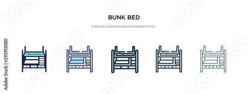 bunk bed icon in different style vector illustration. two colored and black bunk bed vector icons designed in filled, outline, line and stroke style can be used for web, mobile, ui
