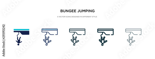 bungee jumping icon in different style vector illustration. two colored and black bungee jumping vector icons designed in filled, outline, line and stroke style can be used for web, mobile, ui