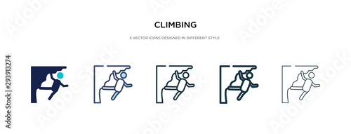 climbing icon in different style vector illustration. two colored and black climbing vector icons designed in filled, outline, line and stroke style can be used for web, mobile, ui