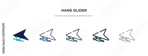 hang glider icon in different style vector illustration. two colored and black hang glider vector icons designed in filled, outline, line and stroke style can be used for web, mobile, ui