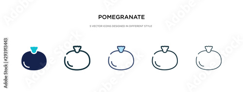 Naklejka pomegranate icon in different style vector illustration. two colored and black pomegranate vector icons designed in filled, outline, line and stroke style can be used for web, mobile, ui
