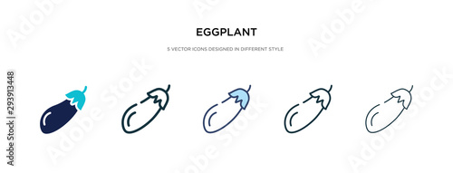 eggplant icon in different style vector illustration. two colored and black eggplant vector icons designed in filled, outline, line and stroke style can be used for web, mobile, ui