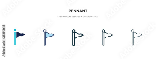 pennant icon in different style vector illustration. two colored and black pennant vector icons designed in filled, outline, line and stroke style can be used for web, mobile, ui