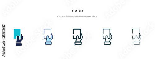 card icon in different style vector illustration. two colored and black card vector icons designed in filled, outline, line and stroke style can be used for web, mobile, ui