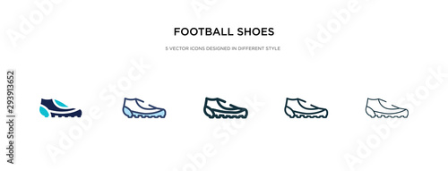 football shoes icon in different style vector illustration. two colored and black football shoes vector icons designed in filled, outline, line and stroke style can be used for web, mobile, ui