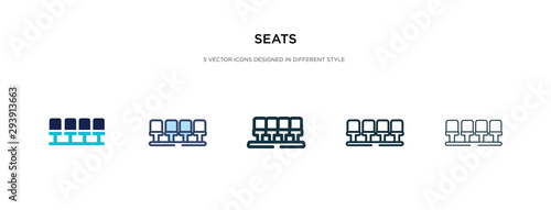 seats icon in different style vector illustration. two colored and black seats vector icons designed in filled, outline, line and stroke style can be used for web, mobile, ui