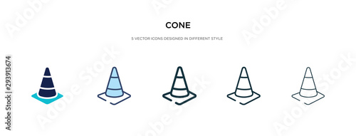 cone icon in different style vector illustration. two colored and black cone vector icons designed in filled, outline, line and stroke style can be used for web, mobile, ui