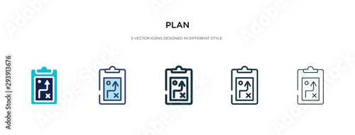 plan icon in different style vector illustration. two colored and black plan vector icons designed in filled, outline, line and stroke style can be used for web, mobile, ui photo