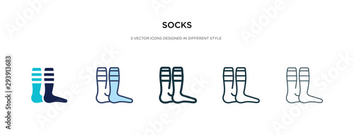 socks icon in different style vector illustration. two colored and black socks vector icons designed in filled, outline, line and stroke style can be used for web, mobile, ui