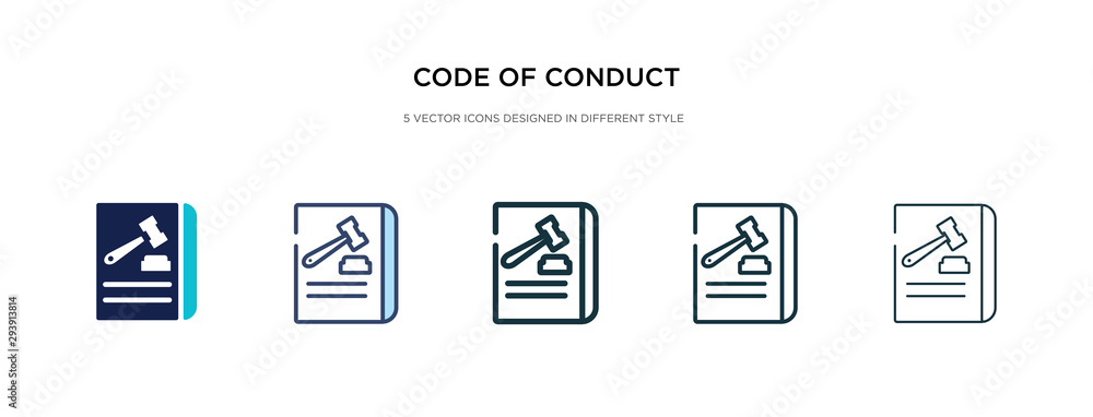 code of conduct icon in different style vector illustration. two colored and black code of conduct vector icons designed in filled, outline, line and stroke style can be used for web, mobile, ui code of conduct icon in different style vector illustration. two colored and black code of conduct vector icons designed in filled, outline, line and stroke style can be used for web, mobile, ui