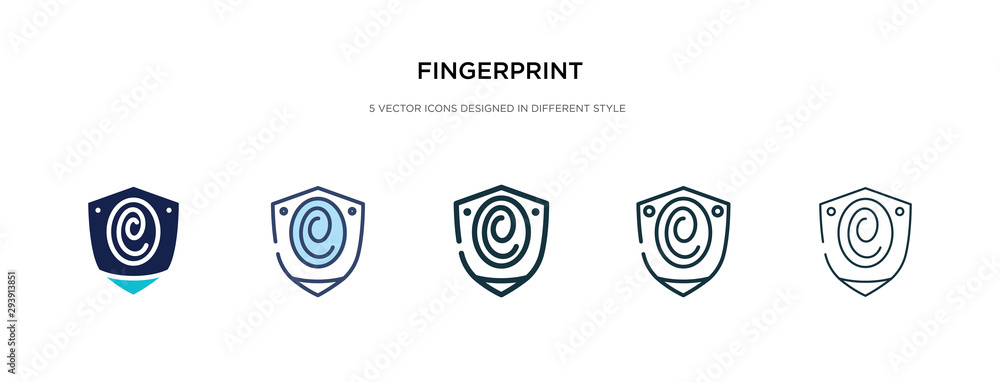 fingerprint icon in different style vector illustration. two colored and black fingerprint vector icons designed in filled, outline, line and stroke style can be used for web, mobile, ui fingerprint icon in different style vector illustration. two colored and black fingerprint vector icons designed in filled, outline, line and stroke style can be used for web, mobile, ui