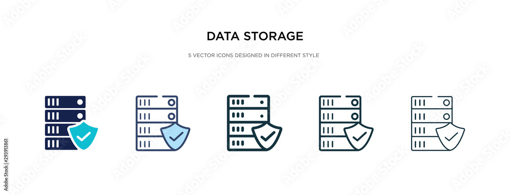 data storage icon in different style vector illustration. two colored and black data storage vector icons designed in filled, outline, line and stroke style can be used for web, mobile, ui
