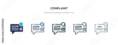complaint icon in different style vector illustration. two colored and black complaint vector icons designed in filled, outline, line and stroke style can be used for web, mobile, ui