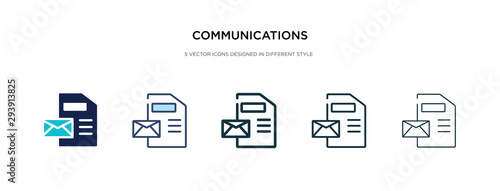 communications icon in different style vector illustration. two colored and black communications vector icons designed in filled, outline, line and stroke style can be used for web, mobile, ui