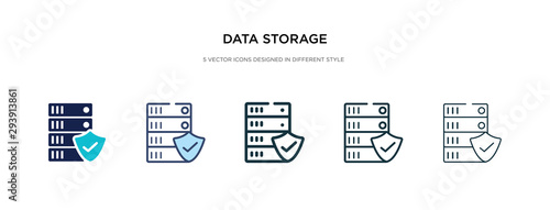 data storage icon in different style vector illustration. two colored and black data storage vector icons designed in filled, outline, line and stroke style can be used for web, mobile, ui