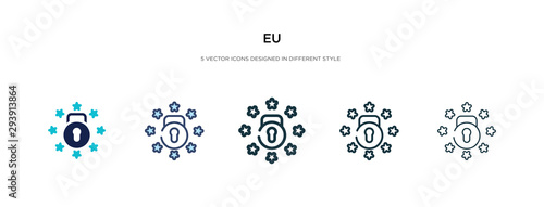 eu icon in different style vector illustration. two colored and black eu vector icons designed in filled, outline, line and stroke style can be used for web, mobile, ui
