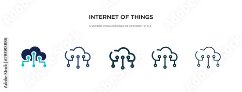 internet of things icon in different style vector illustration. two colored and black internet of things vector icons designed in filled, outline, line and stroke style can be used for web, mobile,