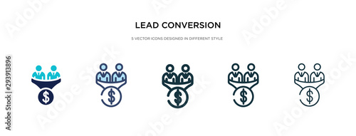 lead conversion icon in different style vector illustration. two colored and black lead conversion vector icons designed in filled, outline, line and stroke style can be used for web, mobile, ui
