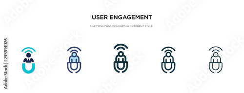 user engagement icon in different style vector illustration. two colored and black user engagement vector icons designed in filled, outline, line and stroke style can be used for web, mobile, ui