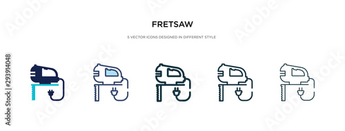 fretsaw icon in different style vector illustration. two colored and black fretsaw vector icons designed in filled, outline, line and stroke style can be used for web, mobile, ui