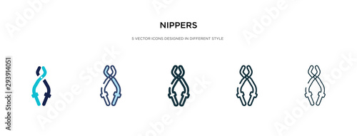 nippers icon in different style vector illustration. two colored and black nippers vector icons designed in filled, outline, line and stroke style can be used for web, mobile, ui
