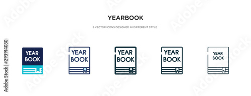 yearbook icon in different style vector illustration. two colored and black yearbook vector icons designed in filled, outline, line and stroke style can be used for web, mobile, ui