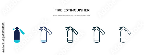 fire estinguisher icon in different style vector illustration. two colored and black fire estinguisher vector icons designed in filled, outline, line and stroke style can be used for web, mobile, ui