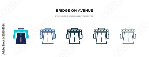 bridge on avenue perspective icon in different style vector illustration. two colored and black bridge on avenue perspective vector icons designed in filled, outline, line and stroke style can be