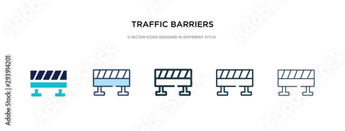 traffic barriers icon in different style vector illustration. two colored and black traffic barriers vector icons designed in filled, outline, line and stroke style can be used for web, mobile, ui