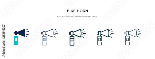 bike horn icon in different style vector illustration. two colored and black bike horn vector icons designed in filled, outline, line and stroke style can be used for web, mobile, ui