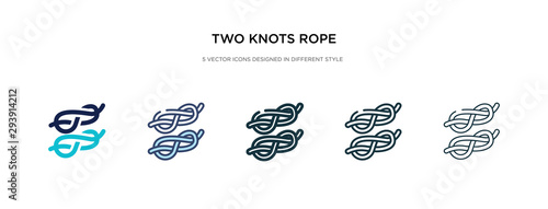 two knots rope icon in different style vector illustration. two colored and black two knots rope vector icons designed in filled, outline, line and stroke style can be used for web, mobile, ui