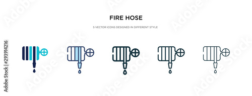 fire hose icon in different style vector illustration. two colored and black fire hose vector icons designed in filled, outline, line and stroke style can be used for web, mobile, ui