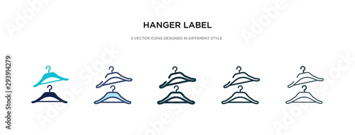 hanger label icon in different style vector illustration. two colored and black hanger label vector icons designed in filled  outline  line and stroke style can be used for web  mobile  ui