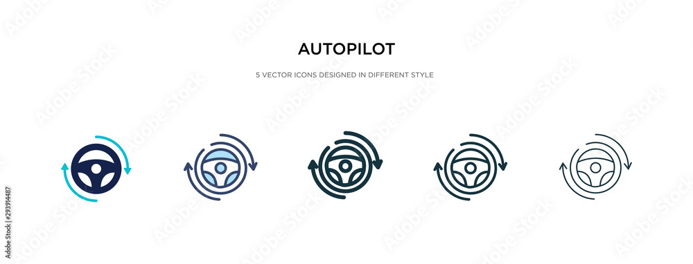 autopilot icon in different style vector illustration. two colored and black autopilot vector icons designed in filled, outline, line and stroke style can be used for web, mobile, ui
