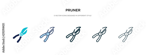 pruner icon in different style vector illustration. two colored and black pruner vector icons designed in filled, outline, line and stroke style can be used for web, mobile, ui