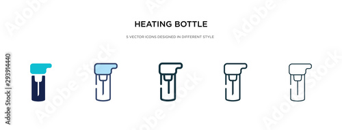 heating bottle icon in different style vector illustration. two colored and black heating bottle vector icons designed in filled  outline  line and stroke style can be used for web  mobile  ui