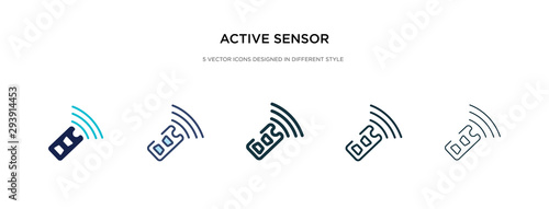 active sensor icon in different style vector illustration. two colored and black active sensor vector icons designed in filled, outline, line and stroke style can be used for web, mobile, ui photo