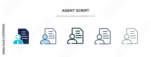 agent script icon in different style vector illustration. two colored and black agent script vector icons designed in filled, outline, line and stroke style can be used for web, mobile, ui