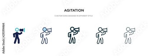 agitation icon in different style vector illustration. two colored and black agitation vector icons designed in filled, outline, line and stroke style can be used for web, mobile, ui photo