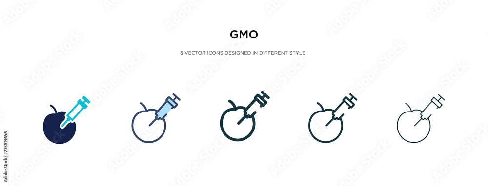 gmo icon in different style vector illustration. two colored and black gmo vector icons designed in filled, outline, line and stroke style can be used for web, mobile, ui gmo icon in different style vector illustration. two colored and black gmo vector icons designed in filled, outline, line and stroke style can be used for web, mobile, ui