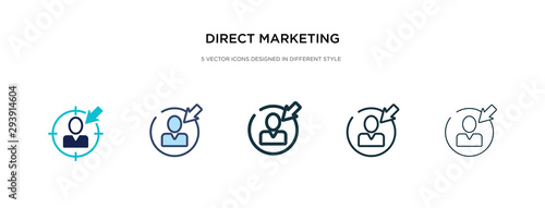 Fotografia direct marketing icon in different style vector illustration